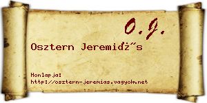 Osztern Jeremiás névjegykártya